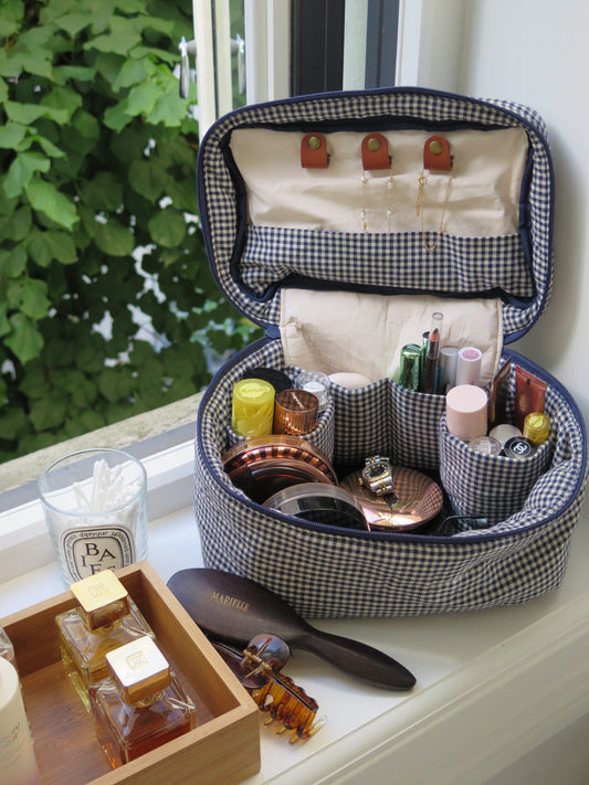 ALL IN ONE VANITY NAVY GINGHAM