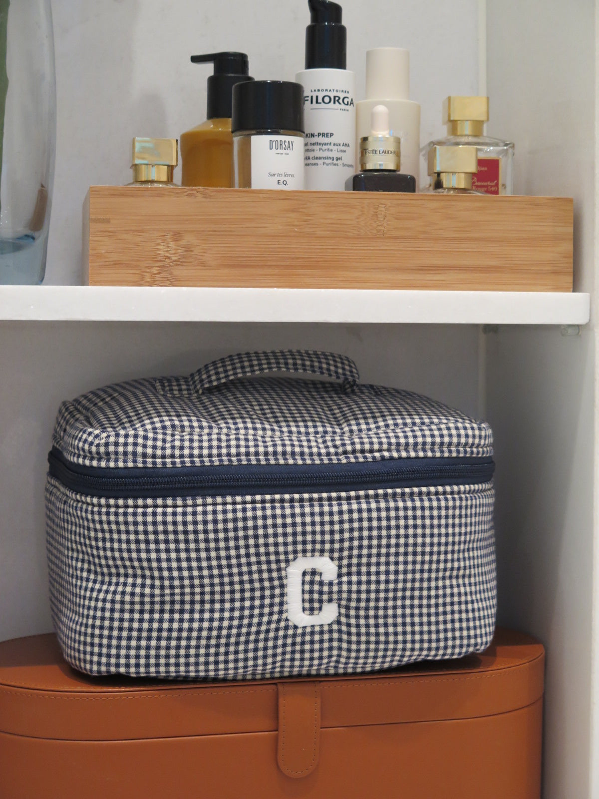 ALL IN ONE VANITY NAVY GINGHAM
