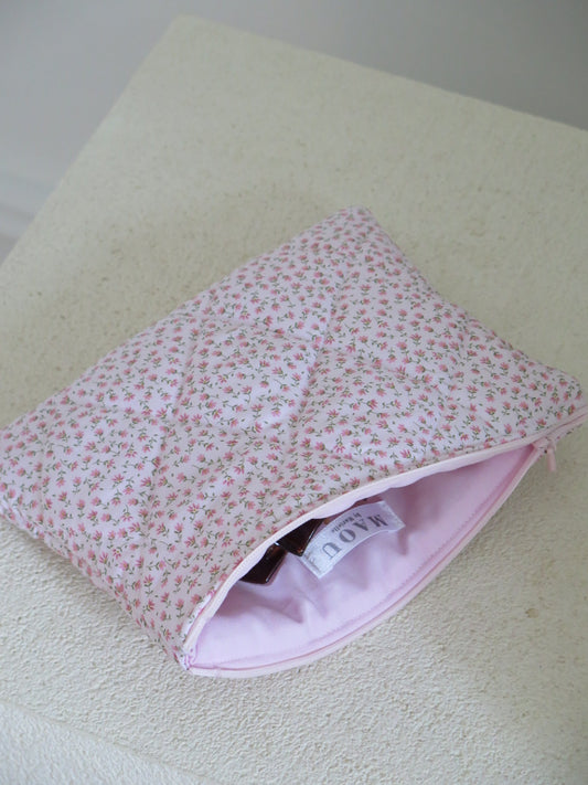 LIGHT PINK MINI FLORAL FLAT POUCH
