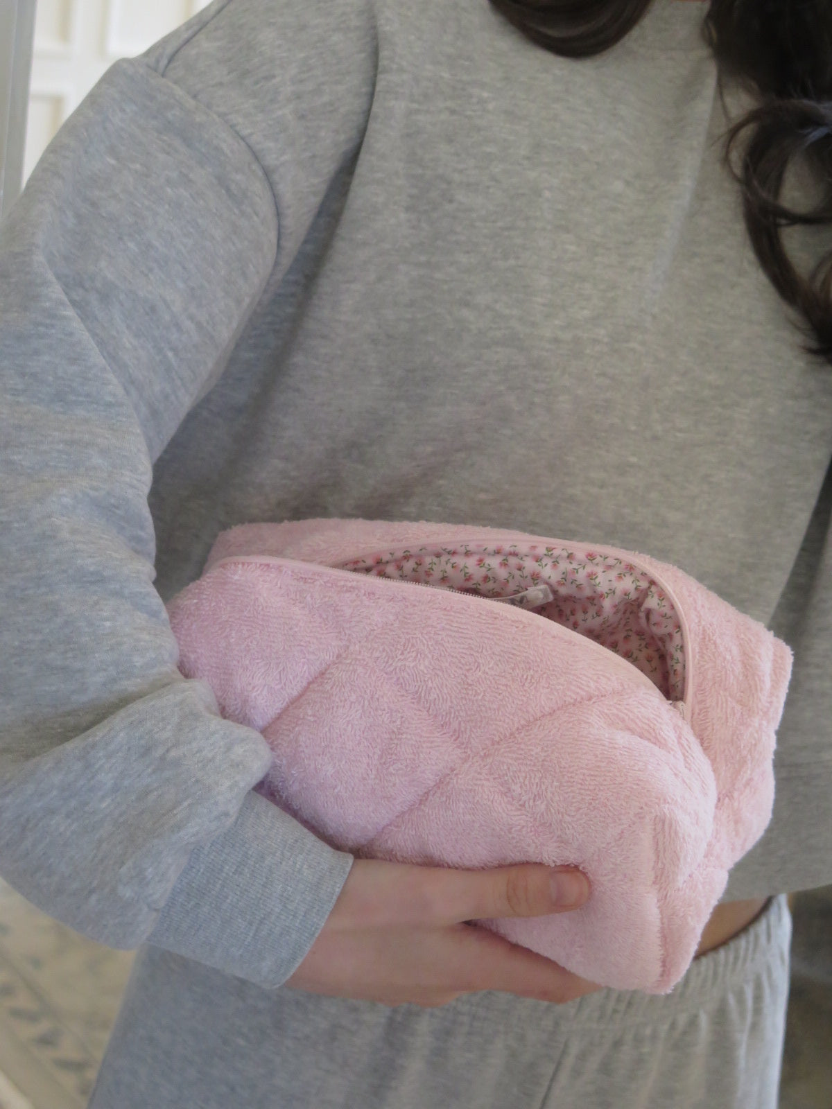 PINK TERRY WITH LIGHT PINK MINI FLORAL