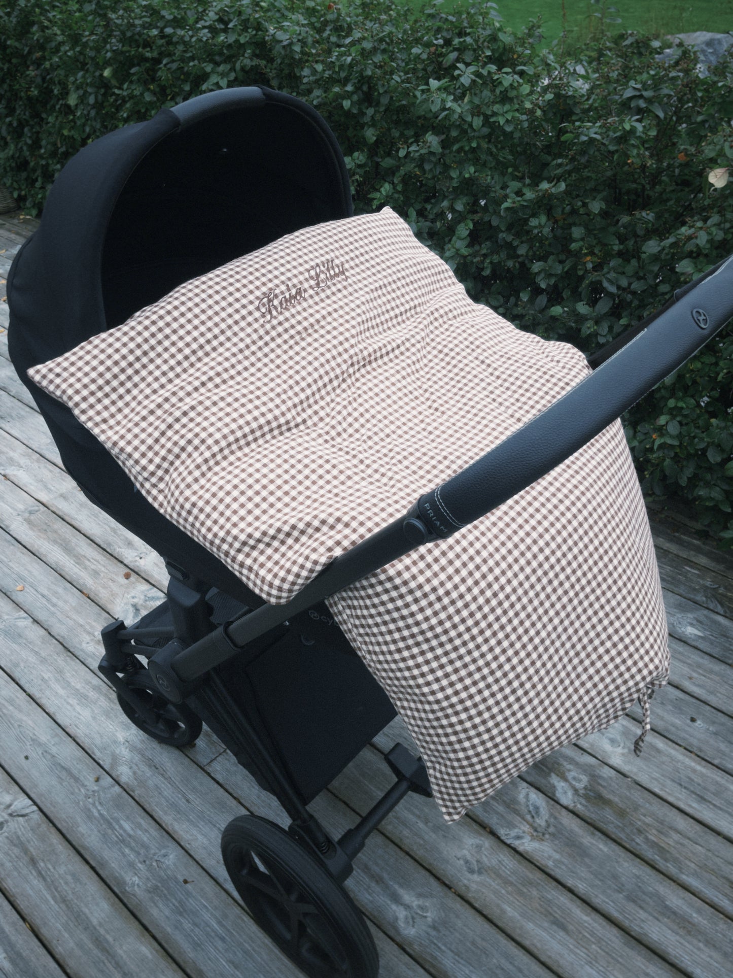 BROWN GINGHAM BABY CRIB DUVET COVER