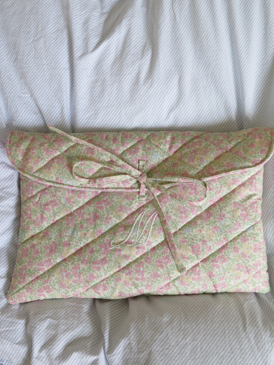 BOW LAPTOP CASE PINK GREEN