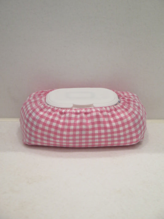 WET WIPE COVER PINK GINGHAM