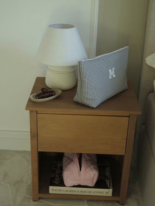 LIGHT BLUE SMALL GINGHAM TALL TRAVEL BAG