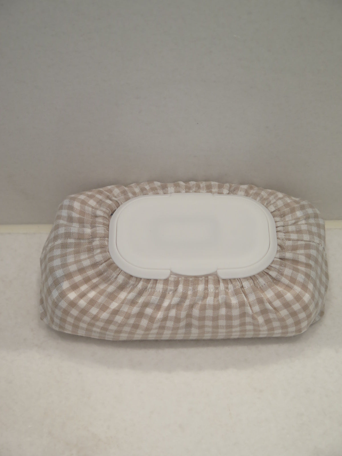 WET WIPE COVER BEIGE GINGHAM