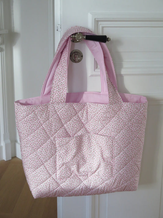 LIGHT PINK MINI FLORAL TOTE BAG