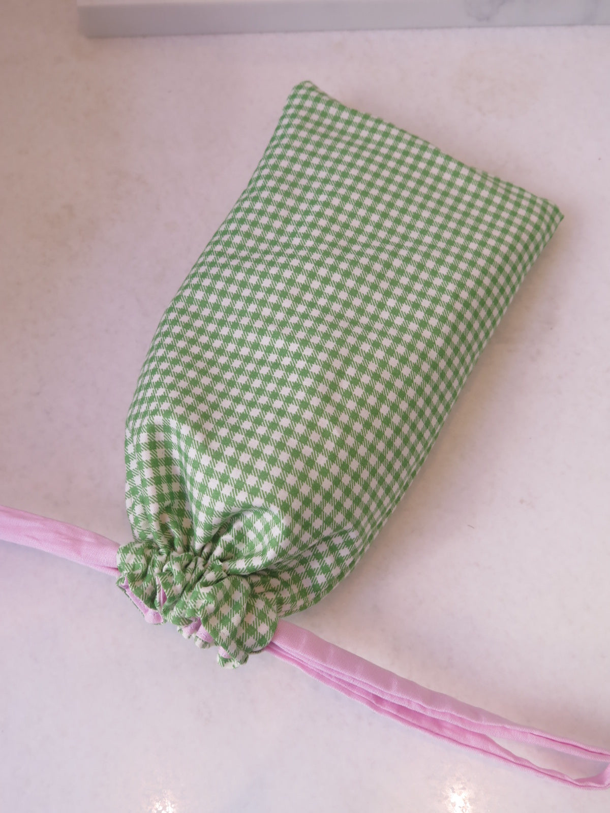 MAKEUP BRUSH BAG GREEN GINGHAM