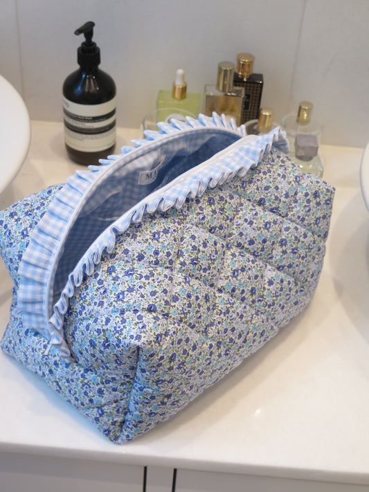 RUFFLED BAG BLUE FLORAL