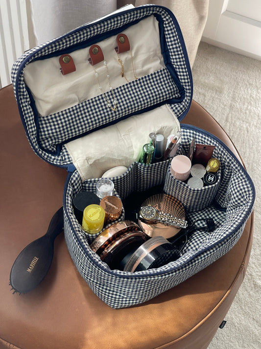 ALL IN ONE VANITY NAVY GINGHAM