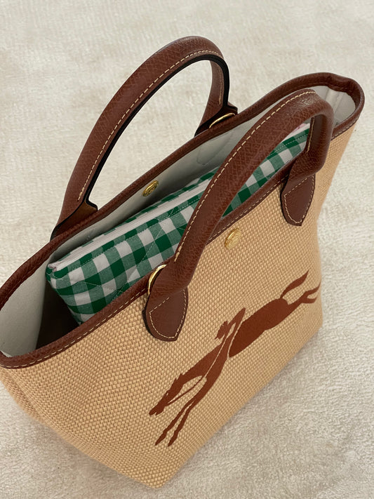 GREEN GINGHAM FLAT POUCH
