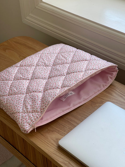 LIGHT PINK MINI FLORAL LAPTOP CASE
