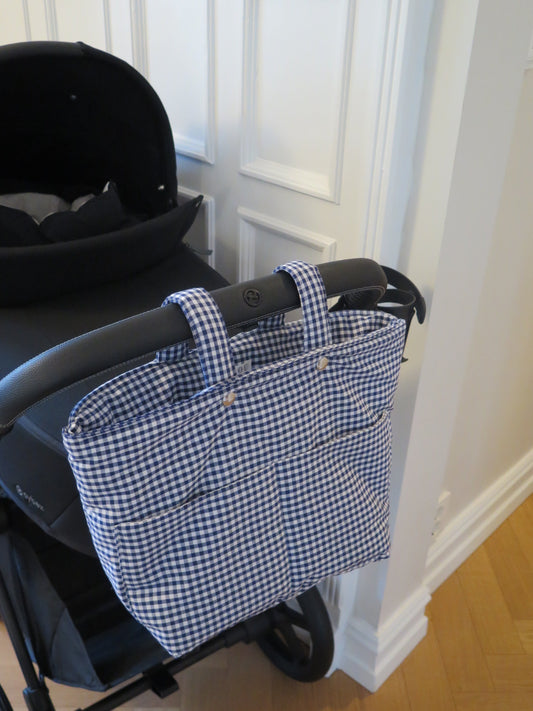 Stroller bag navy gingham