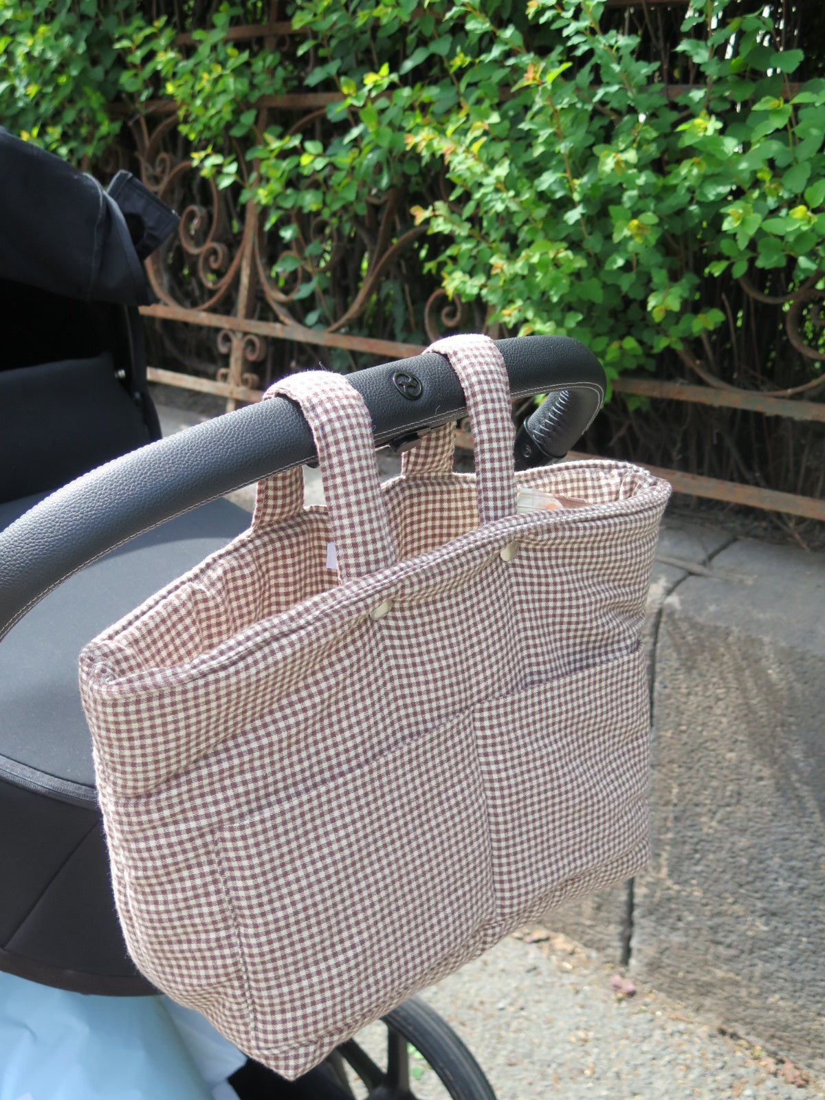Stroller bag brown gingham