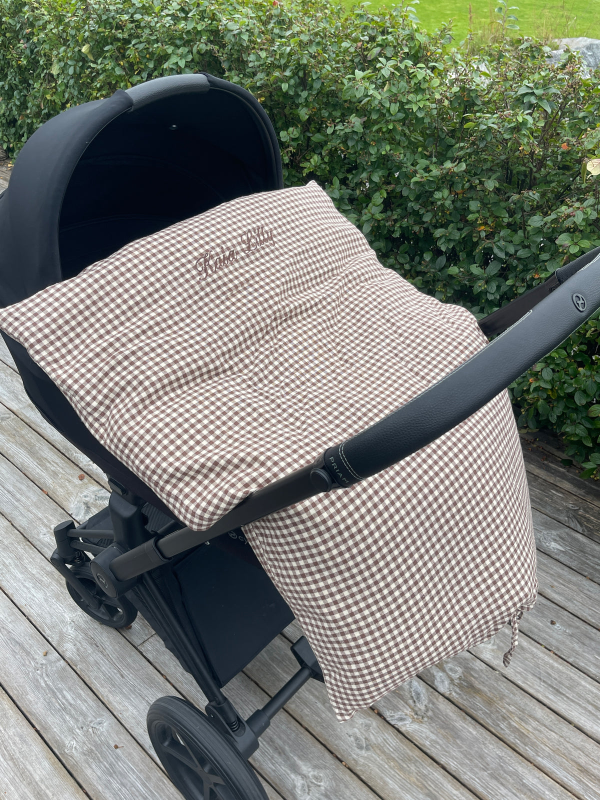 BROWN GINGHAM BABY CRIB DUVET COVER