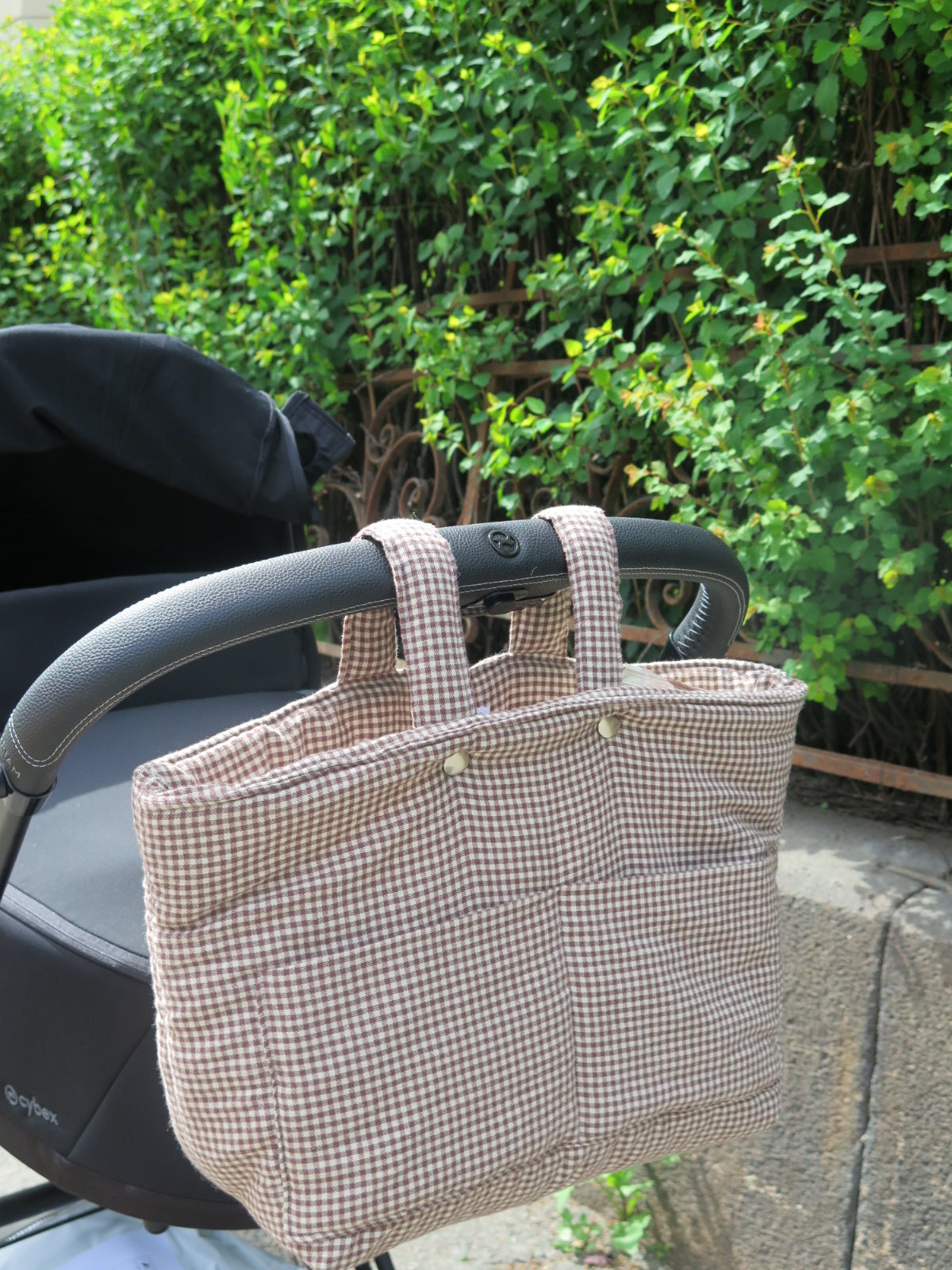 Stroller bag brown gingham