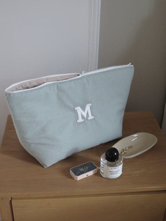 MINT GINGHAM TALL TRAVEL BAG